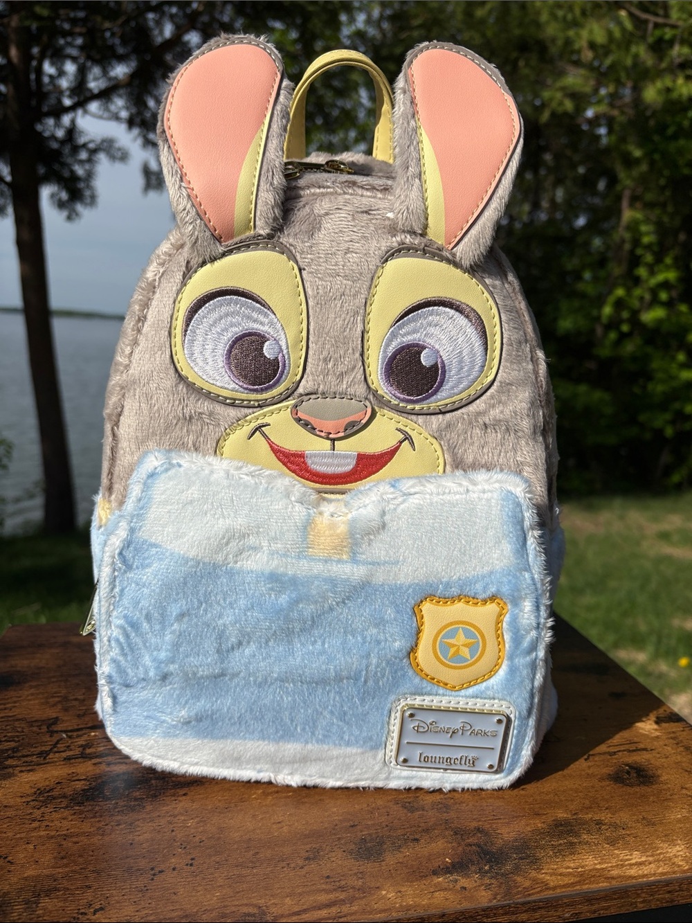 Loungefly Plush Bunny Character Mini Backpack in Gray, Pink, Yellow, Blue